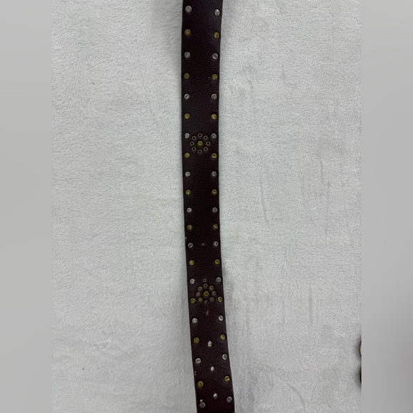 Vintage Nine West Metal Brass Disc Belt Size Medium Rivets Boho Western 90’s Y2K - Picture 8 of 10